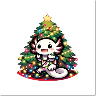 Axolotl Christmas Posters and Art